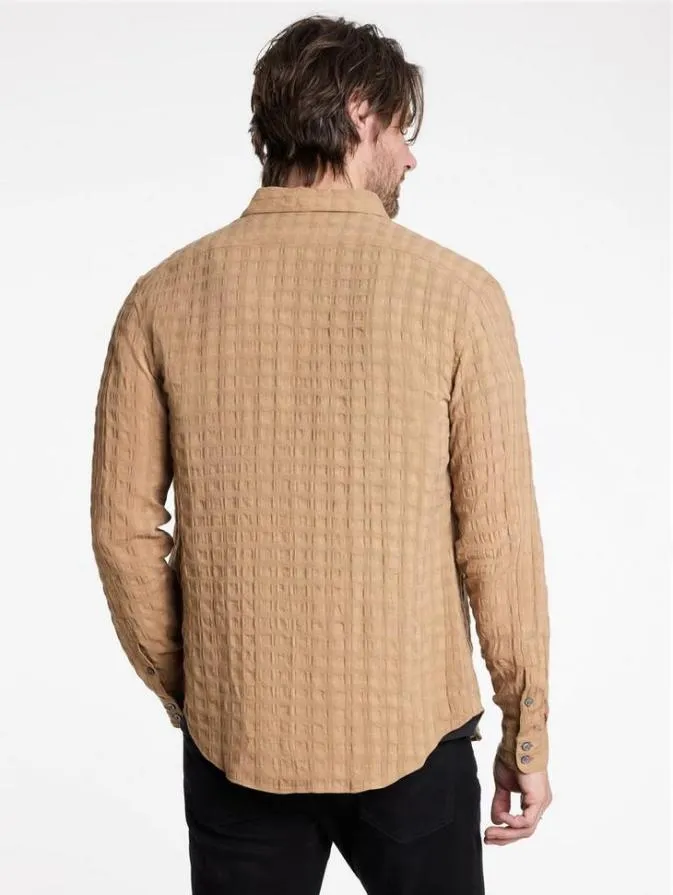 Men Shirts John Varvatos BUCKS SHIRT Lt Caramel