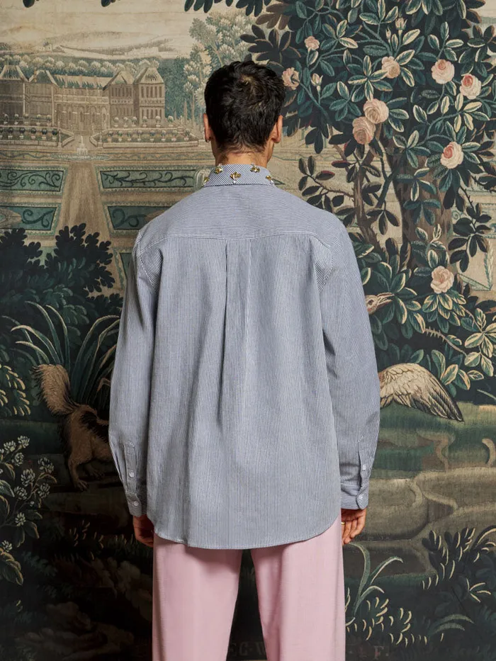 Men Sister Jane Shirts Penny Embellished Shirt Stone Blue