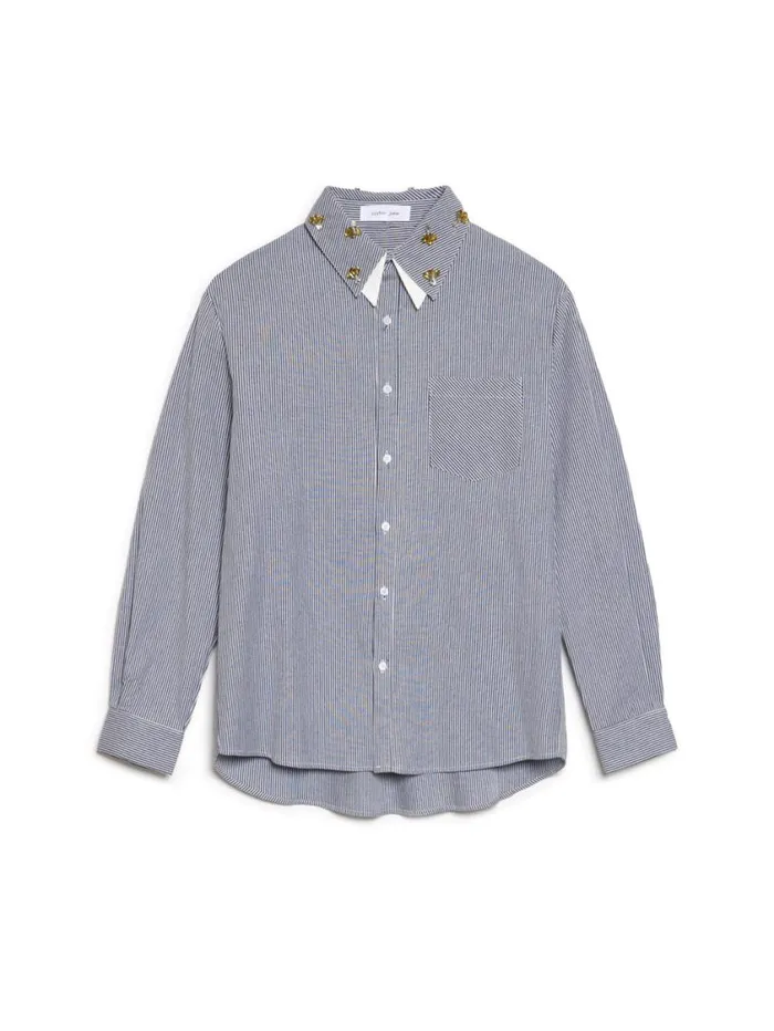 Men Sister Jane Shirts Penny Embellished Shirt Stone Blue