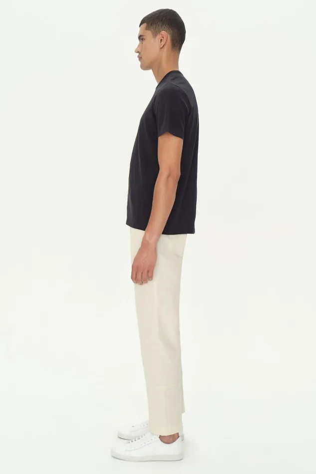 Men Smooth Cotton Crewneck Black Jonathan Simkhai Tops and TShirts
