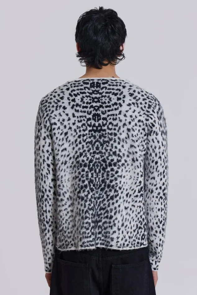 Men Snow Leopard Chuck Cardigan Jaded London Knitwear