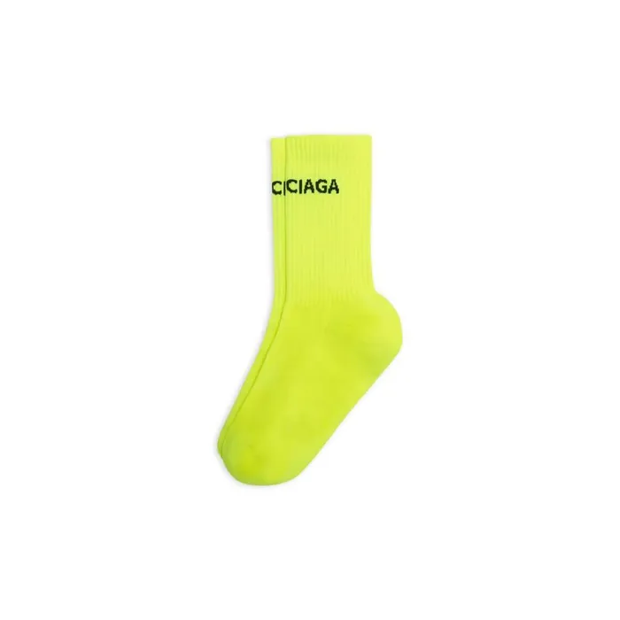 Men Socks Balenciaga Balenciaga Socks In Yellow Fluosilver