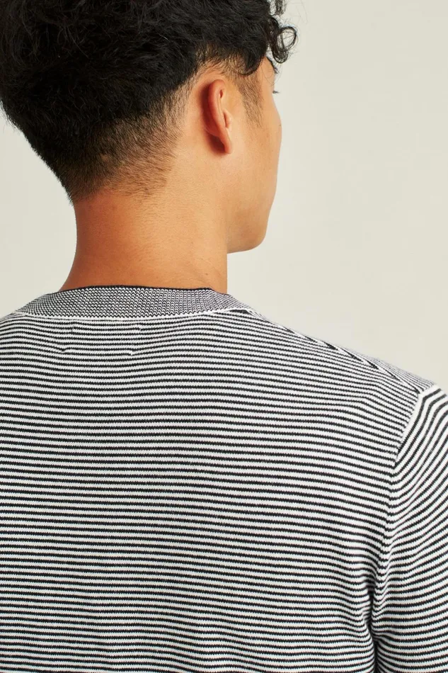 Men Soft Air Novelty Crew Navy Stripe Bonobos Crew and VNeck Sweaters
