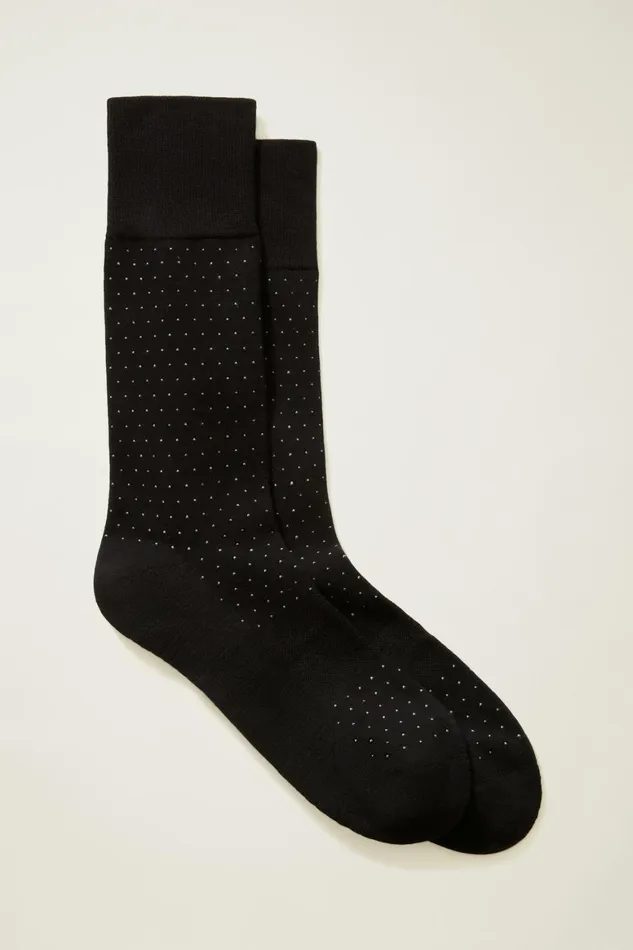 Men Soft Everyday Socks Black Pin Dot Bonobos Socks and Underwear