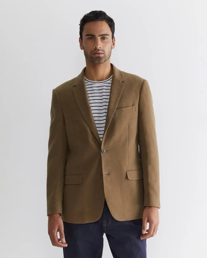 Men Sportscraft Jackets and Blazers Italian Moleskin Blazer Musk
