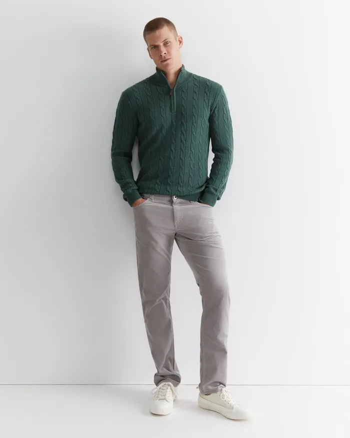 Men Sportscraft Jackets and Blazers Munro Cable Wool Quarter Zip Green Melange Men Sportscraft Jackets and Blazers Munro Cable Wool Quarter Zip Green Melange