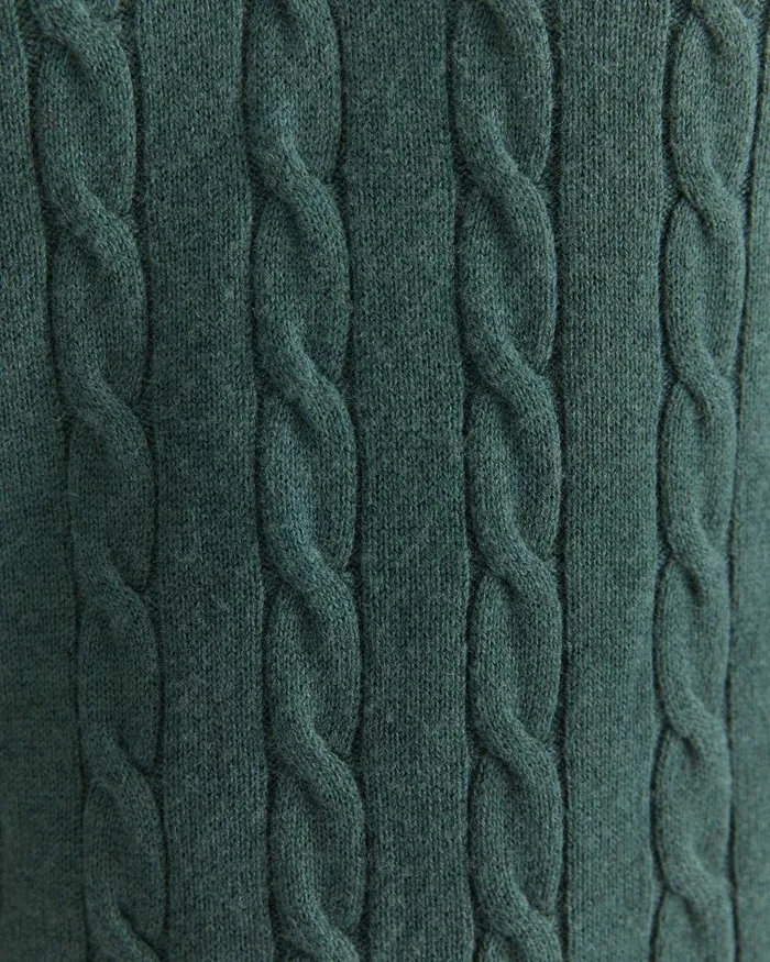 Men Sportscraft Jackets and Blazers Munro Cable Wool Quarter Zip Green Melange