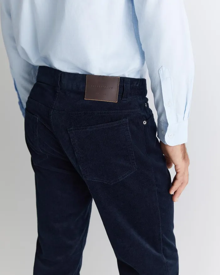Men Sportscraft Pants Cooper Cord Navy