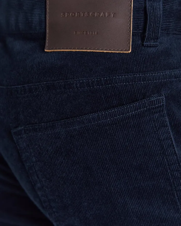 Men Sportscraft Pants Cooper Cord Navy