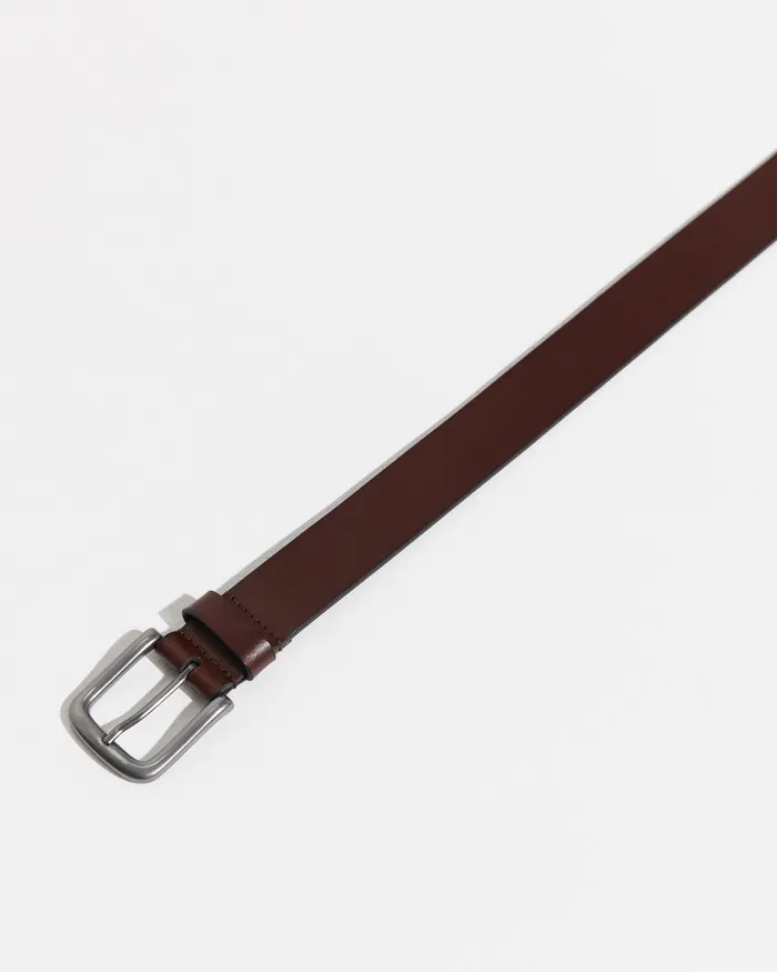 Men Sportscraft Pants Torra Casual Leather Belt Brown