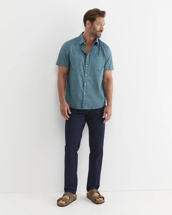 Men Sportscraft Shirts Marlin Short Sleeve Shirt Teal