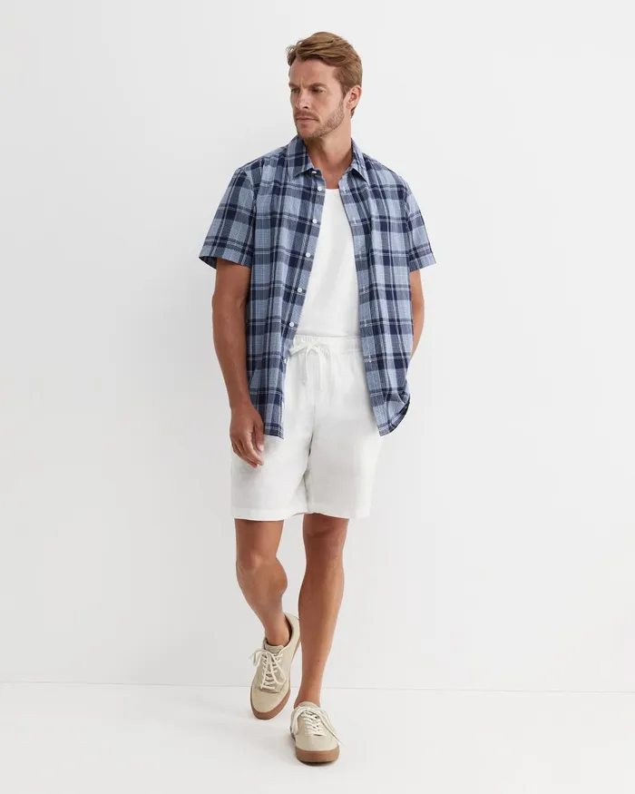 Men Sportscraft Shorts Caffery Linen Short White