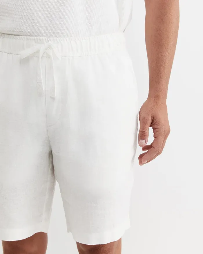 Men Sportscraft Shorts Caffery Linen Short White