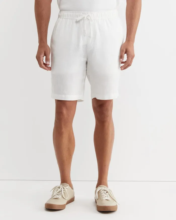 Men Sportscraft Shorts Caffery Linen Short White