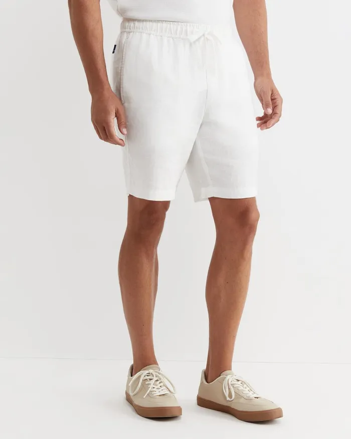 Men Sportscraft Shorts Caffery Linen Short White