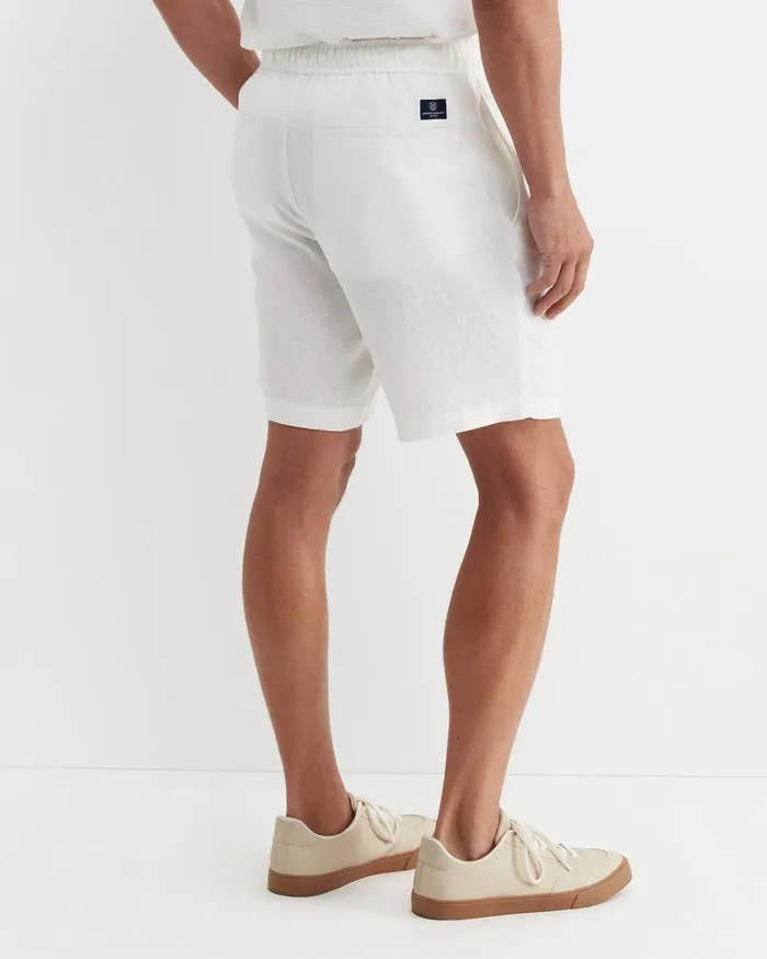 Men Sportscraft Shorts Caffery Linen Short White
