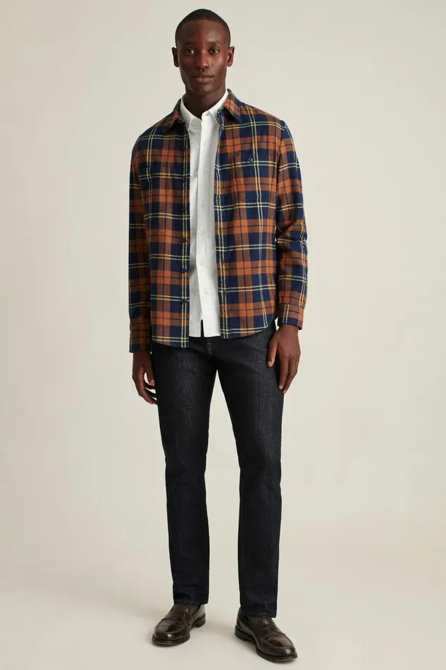 Men Stretch Flannel Shirt Billings Plaid Bonobos Casual Shirts