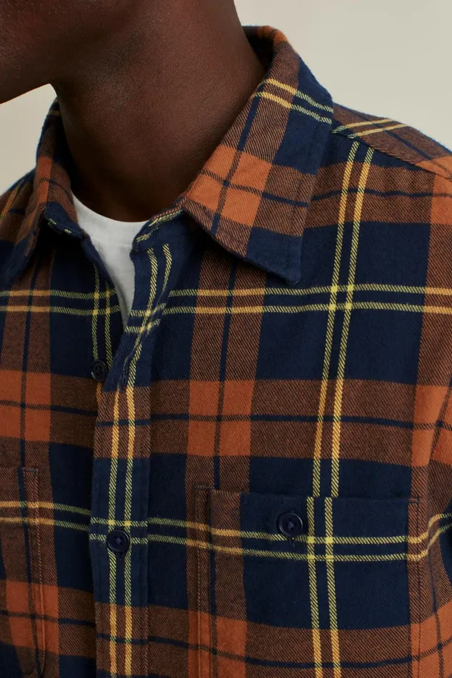 Men Stretch Flannel Shirt Billings Plaid Bonobos Casual Shirts