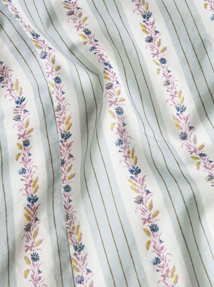 Men Striped Shirt With Flowers Etro Shirts