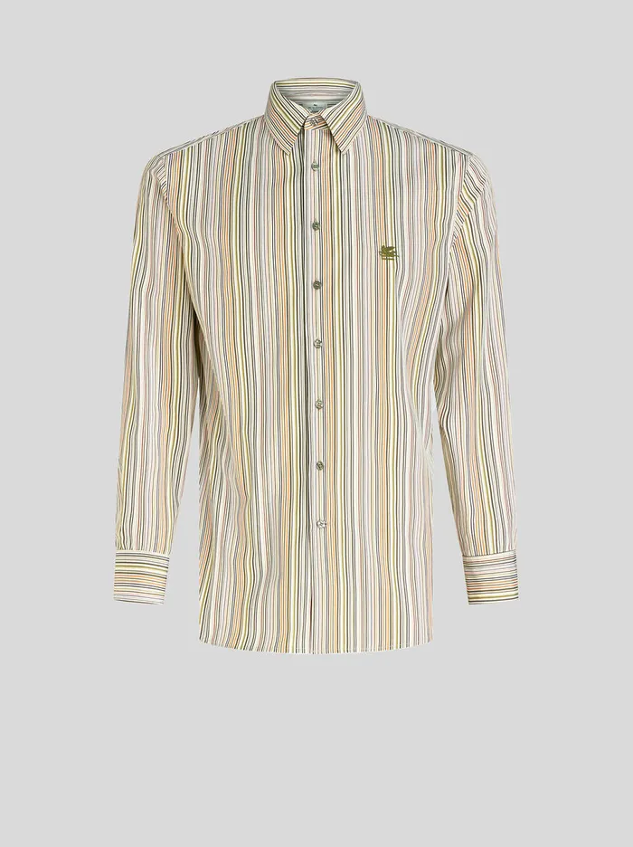 Men Striped Shirt With Logo Etro Shirts
