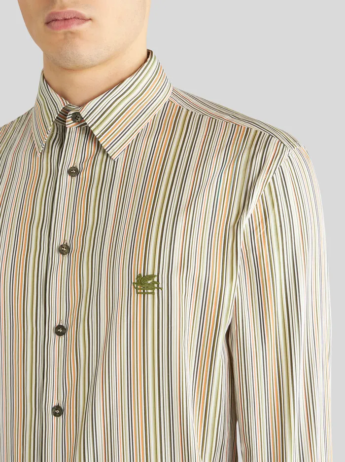 Men Striped Shirt With Logo Etro Shirts