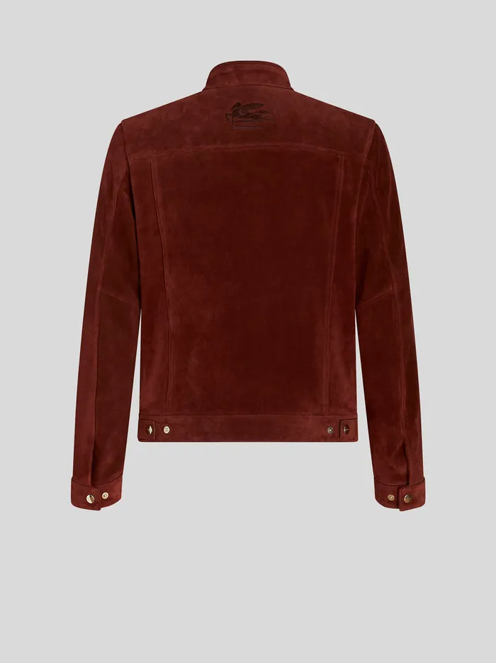 Men Suede Leather Biker Jacket Etro Coats And Outerwear