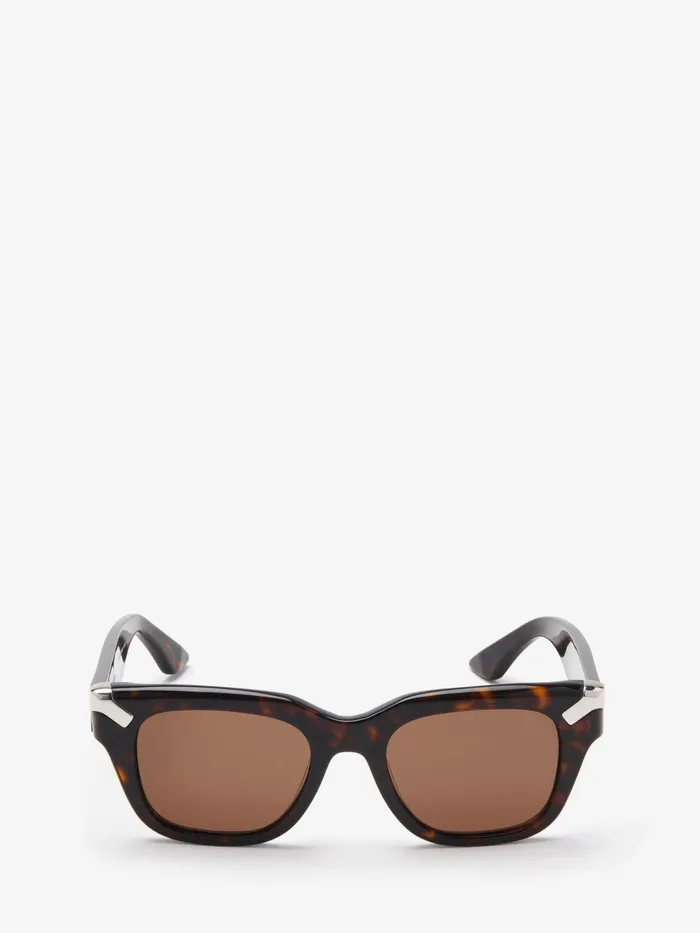 Men Sunglasses Alexander McQueen Punk Rivet Square Sunglasses Havanabrown