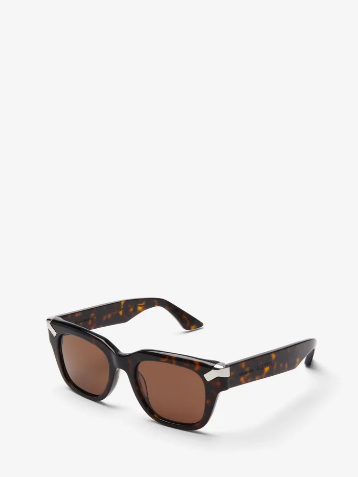 Men Sunglasses Alexander McQueen Punk Rivet Square Sunglasses Havanabrown