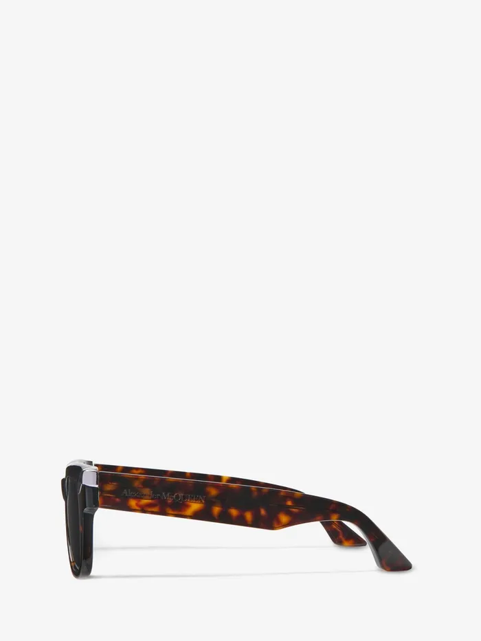 Men Sunglasses Alexander McQueen Punk Rivet Square Sunglasses Havanabrown