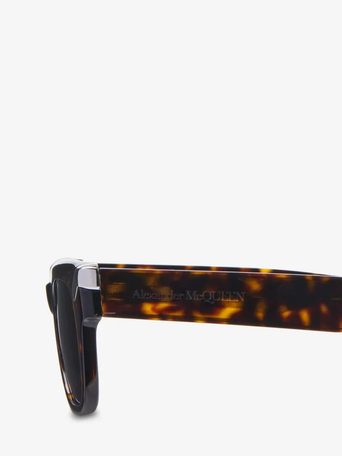 Men Sunglasses Alexander McQueen Punk Rivet Square Sunglasses Havanabrown