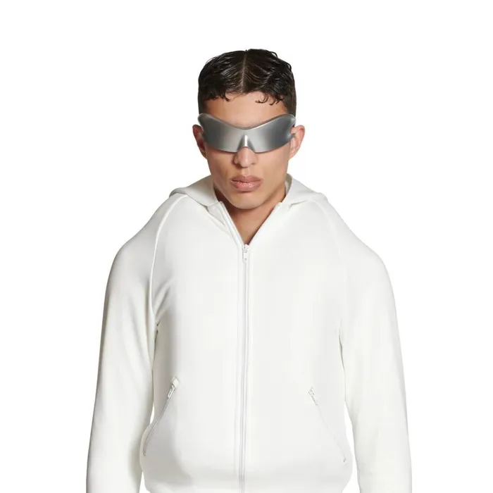 Men Sweatshirts and Hoodies Balenciaga Unity Sports Icon Inflatable Zipup Hoodie Medium Fit In White