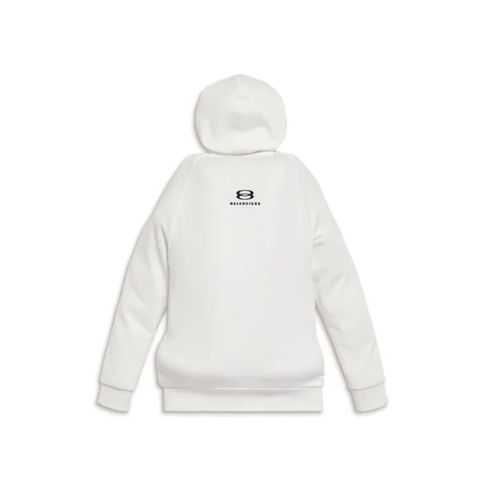 Men Sweatshirts and Hoodies Balenciaga Unity Sports Icon Inflatable Zipup Hoodie Medium Fit In White