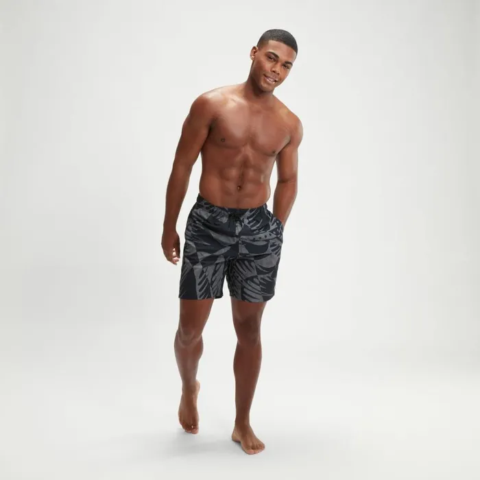 Men Swim Shorts Speedo Men039s Printed Leisure 18034 Swim Shorts BlackGrey