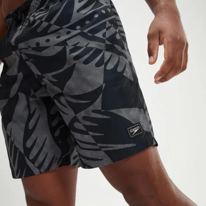 Men Swim Shorts Speedo Men039s Printed Leisure 18034 Swim Shorts BlackGrey