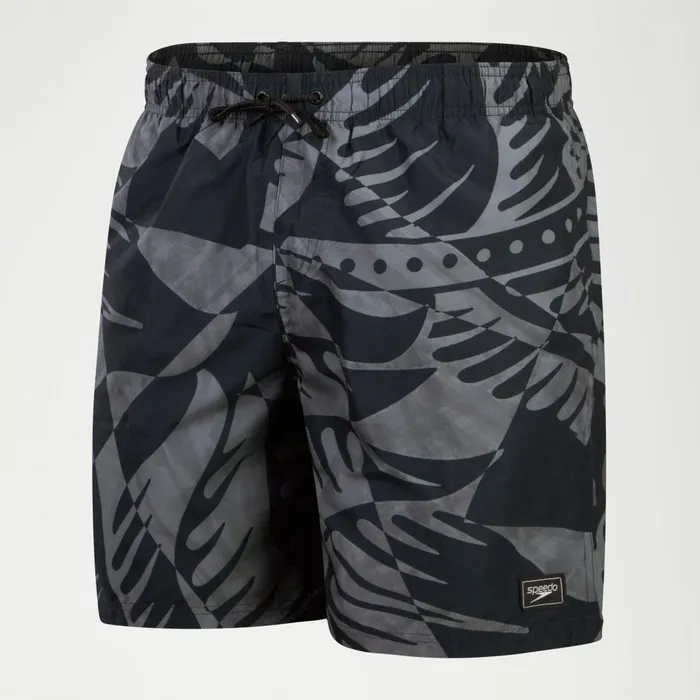Men Swim Shorts Speedo Men039s Printed Leisure 18034 Swim Shorts BlackGrey