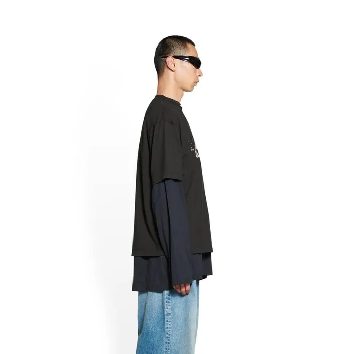 Men Tshirts Balenciaga Handdrawn Bb Icon Tshirt Medium Fit In Black