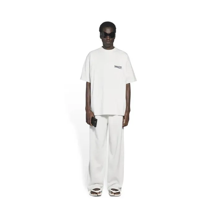Men Tshirts Balenciaga Political Campaign Tshirt Large Fit In White