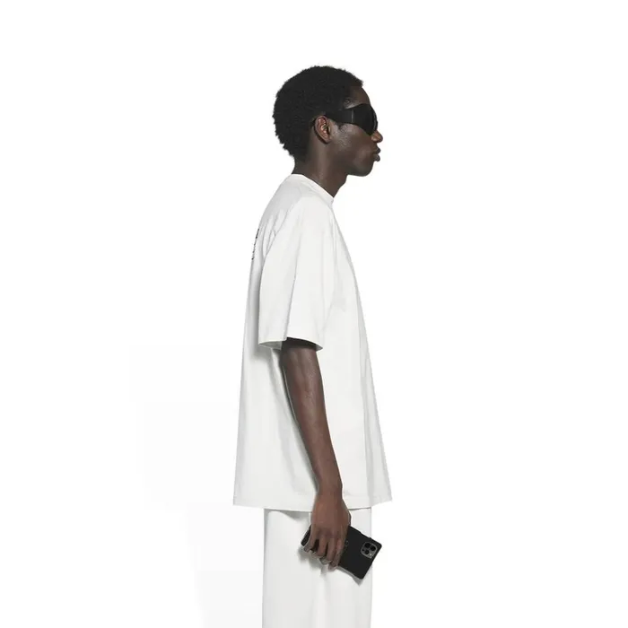 Men Tshirts Balenciaga Political Campaign Tshirt Large Fit In White
