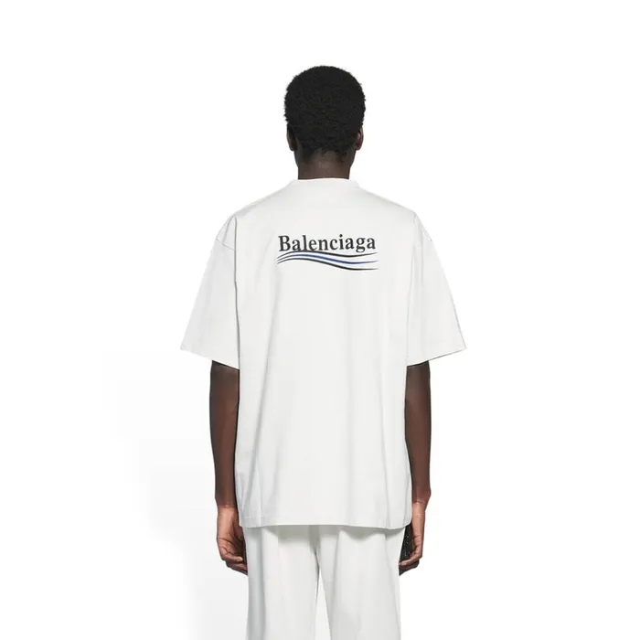 Men Tshirts Balenciaga Political Campaign Tshirt Large Fit In White