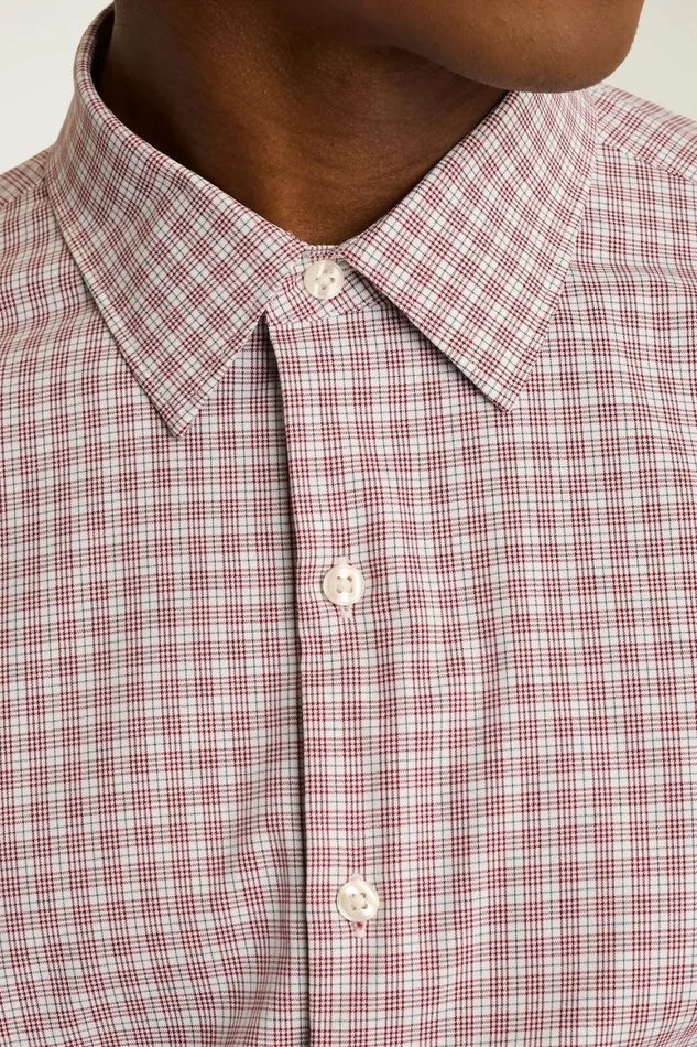 Men Tech Button Down Shirt Red Weltide Plaid Bonobos Business Casual Shirts