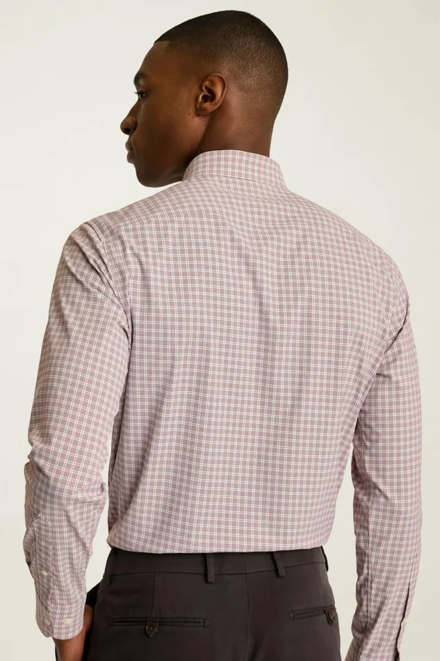 Men Tech Button Down Shirt Red Weltide Plaid Bonobos Business Casual Shirts