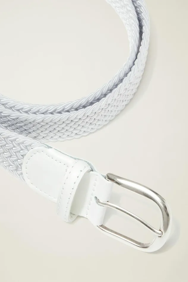 Men The Clubhouse Stretch Belt White Bonobos Golf Belts Hats and Accessories