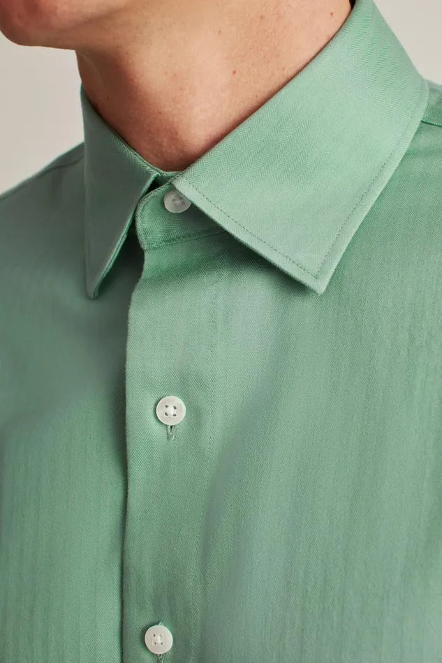 Men The Desk To Dinner Shirt Slate Green Herringbone Bonobos Business Casual Shirts