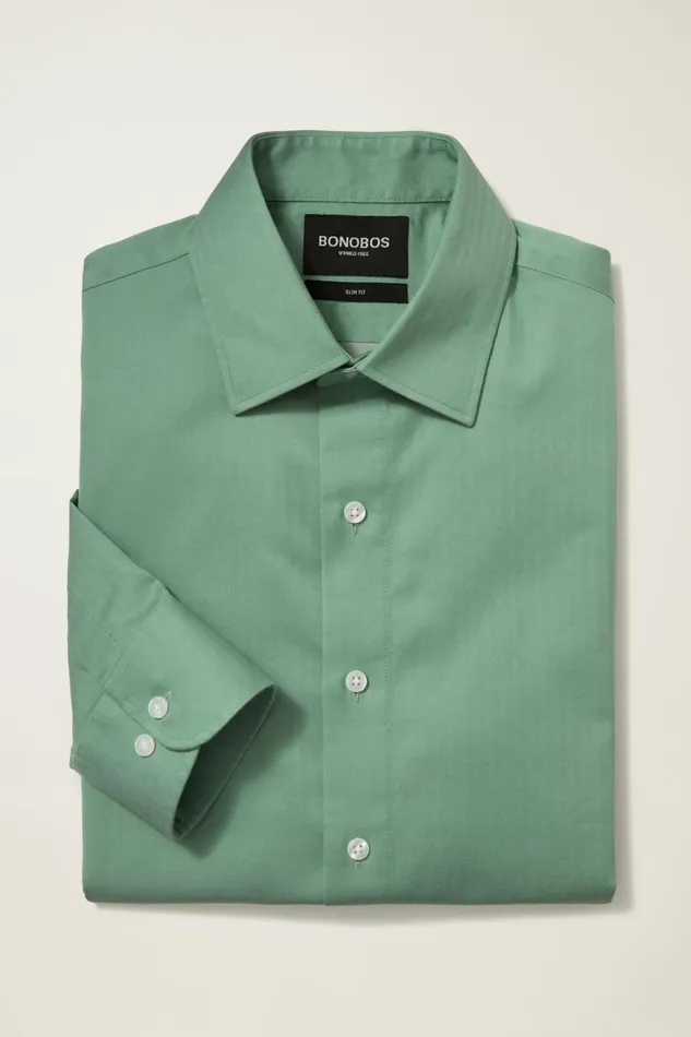 Men The Desk To Dinner Shirt Slate Green Herringbone Bonobos Business Casual Shirts