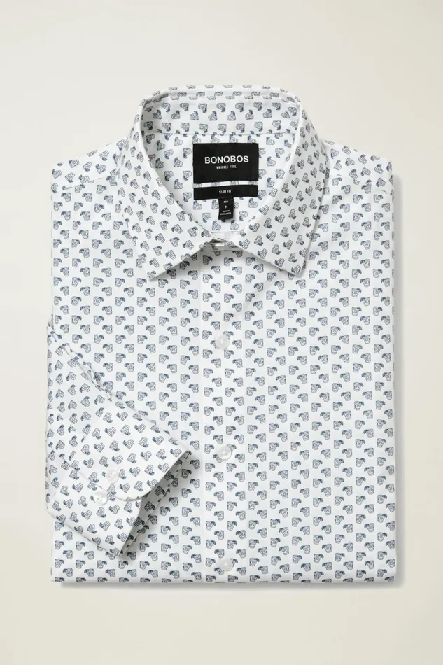 Men The Desk To Dinner Shirt The Happiest Hour White And Blue Bonobos Business Casual Shirts