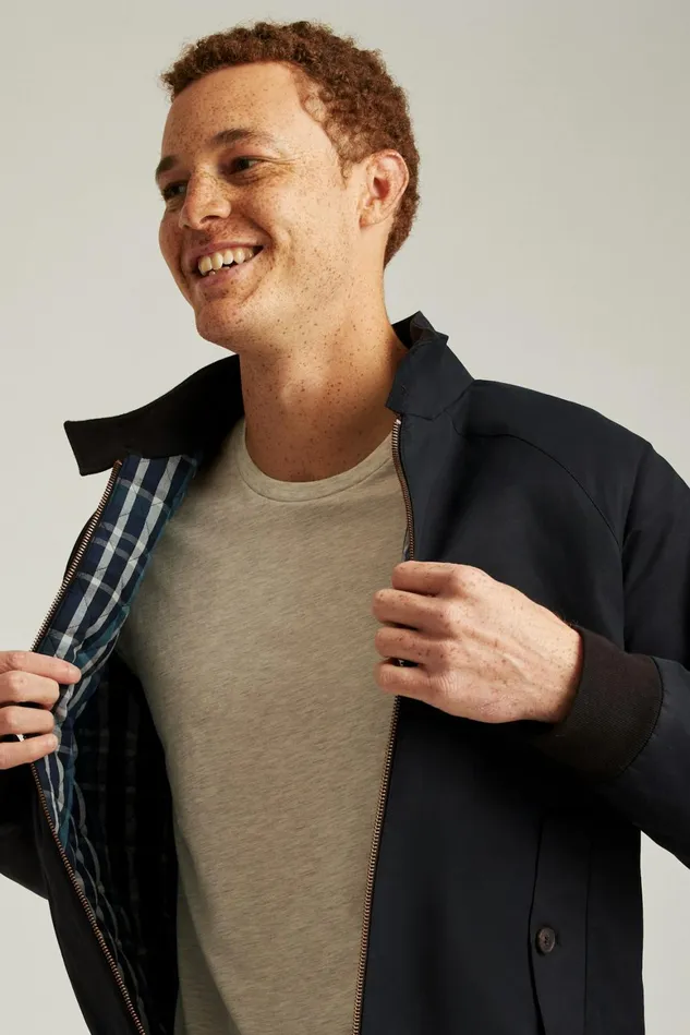 Men The Harrington Jacket Jet Black Bonobos Jackets and Coats