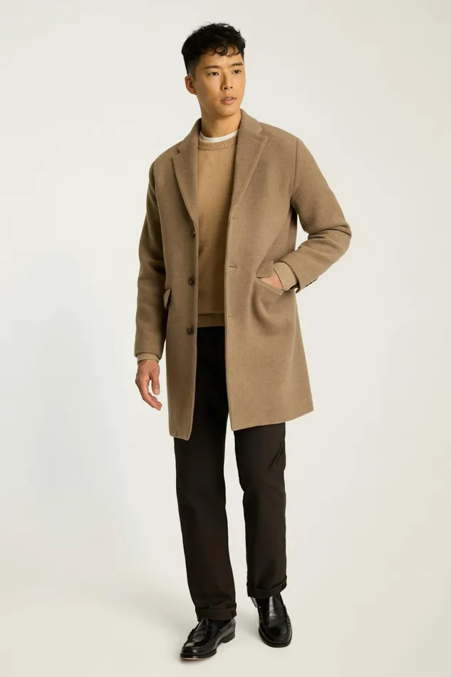 Men The Italian Wool Cashmere Topcoat Camel Bonobos Jackets and Coats