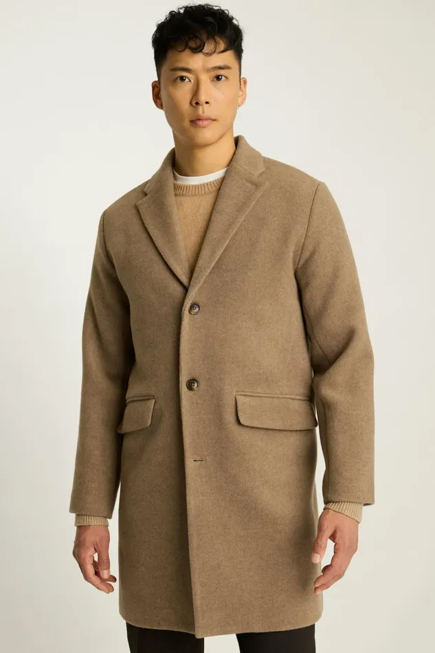 Men The Italian Wool Cashmere Topcoat Camel Bonobos Jackets and Coats