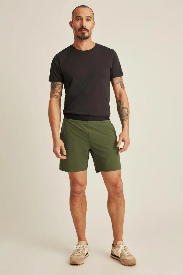 Men The Lined Gym Short Wild Olive Bonobos Casual Shorts