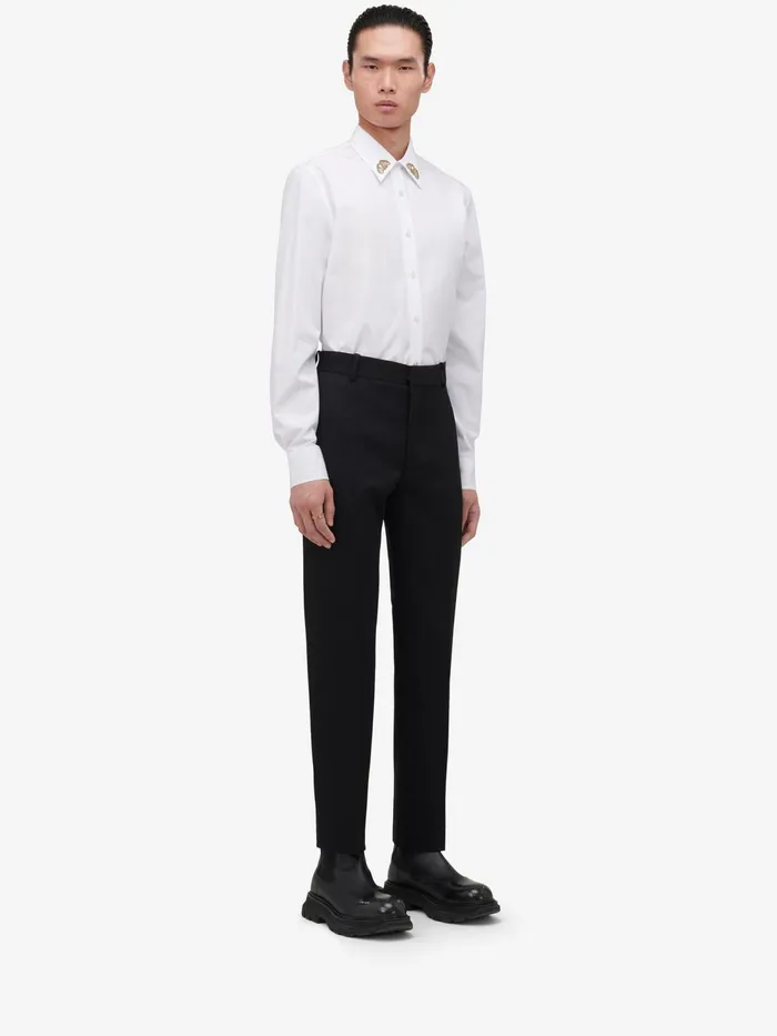 Men Trousers Alexander McQueen Tailored Cigarette Trousers Black